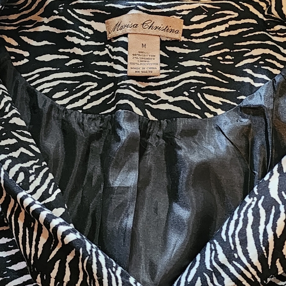 Marisa Christina Vintage Zebra Print Belted Peplum Jacket M Animal Print Blazer - Picture 9 of 10